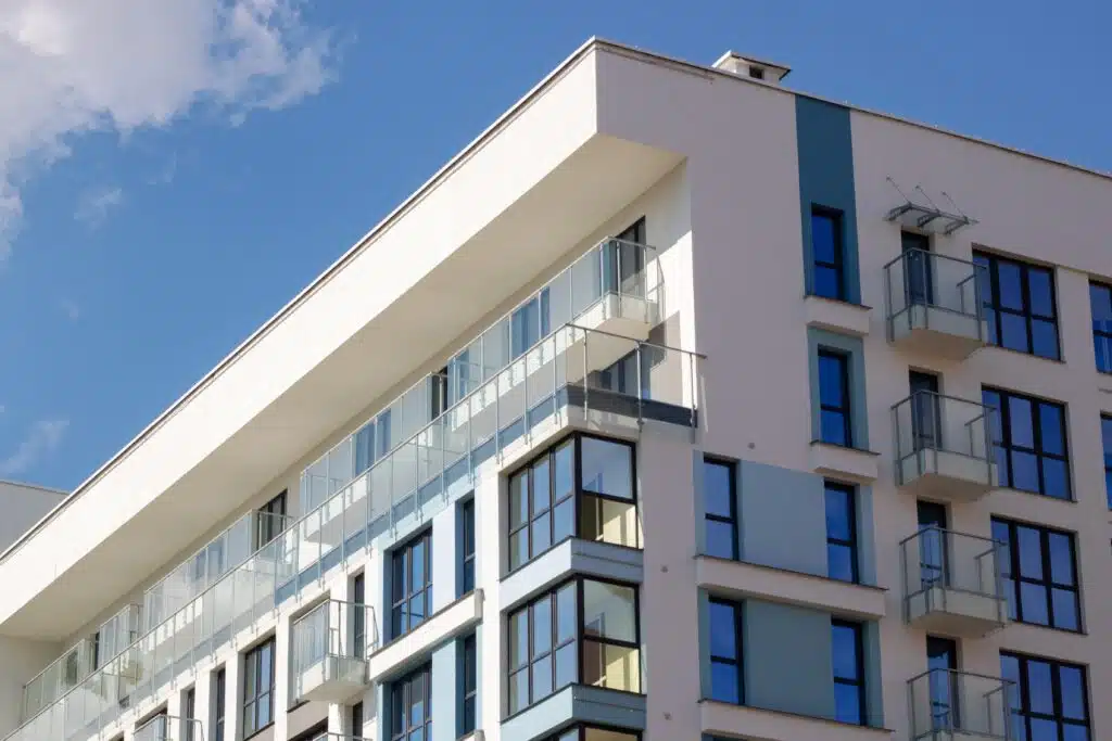 A,modern,urban,design,building,with,a,striking,facade,featuring