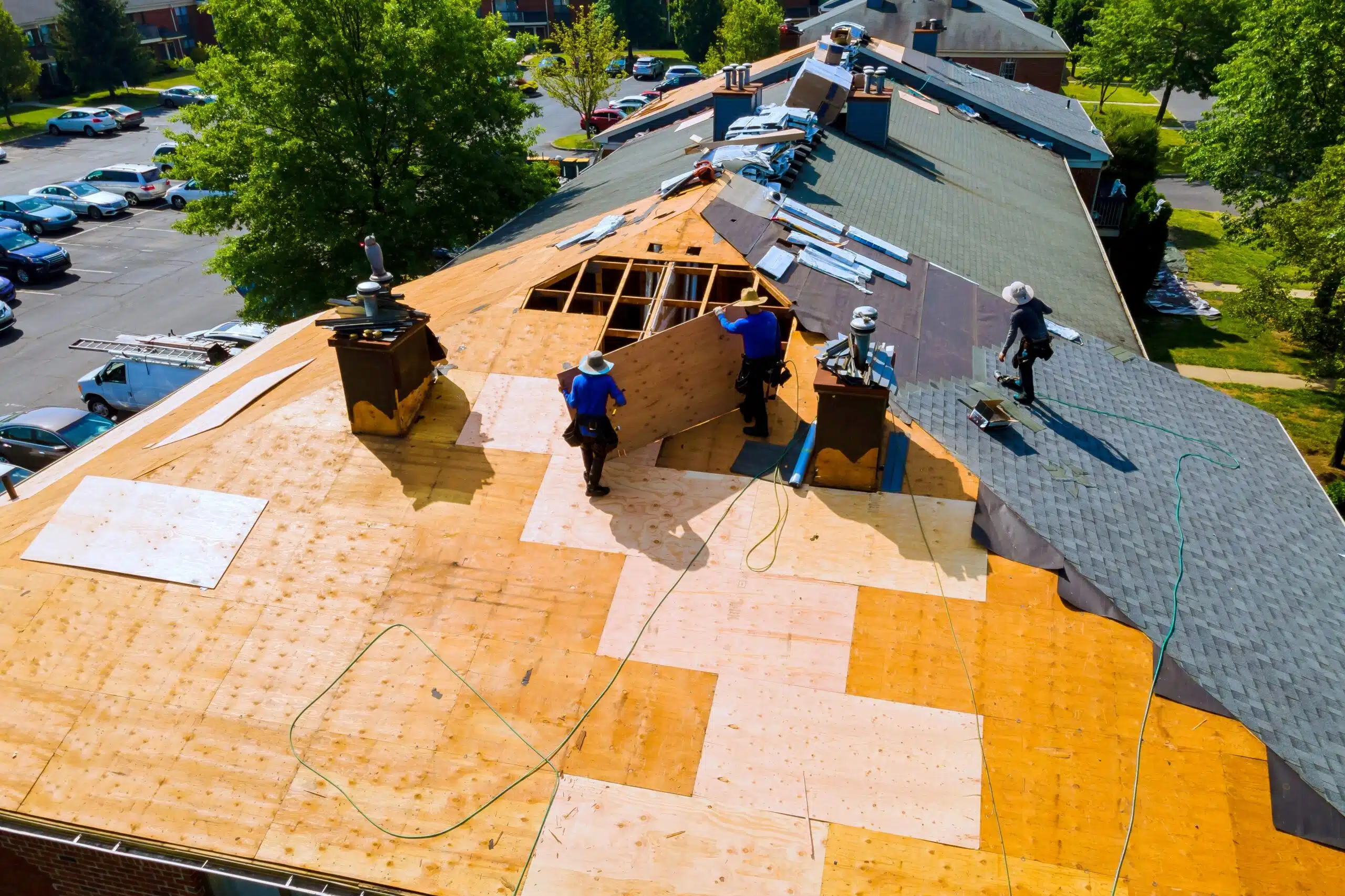 Replace,old,asphalt,bitumen,shingles,on,house,roof,in,order