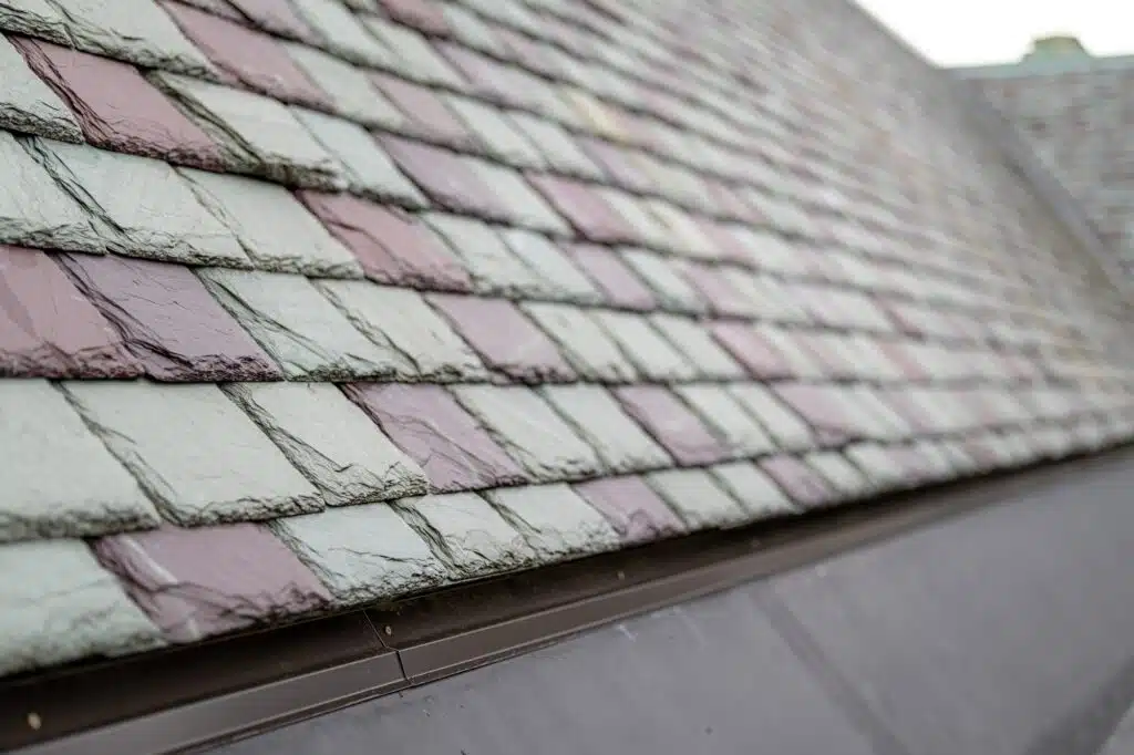 Slate,roofing,tiles,on,a,historic,building.,attractive,,durable,roofing