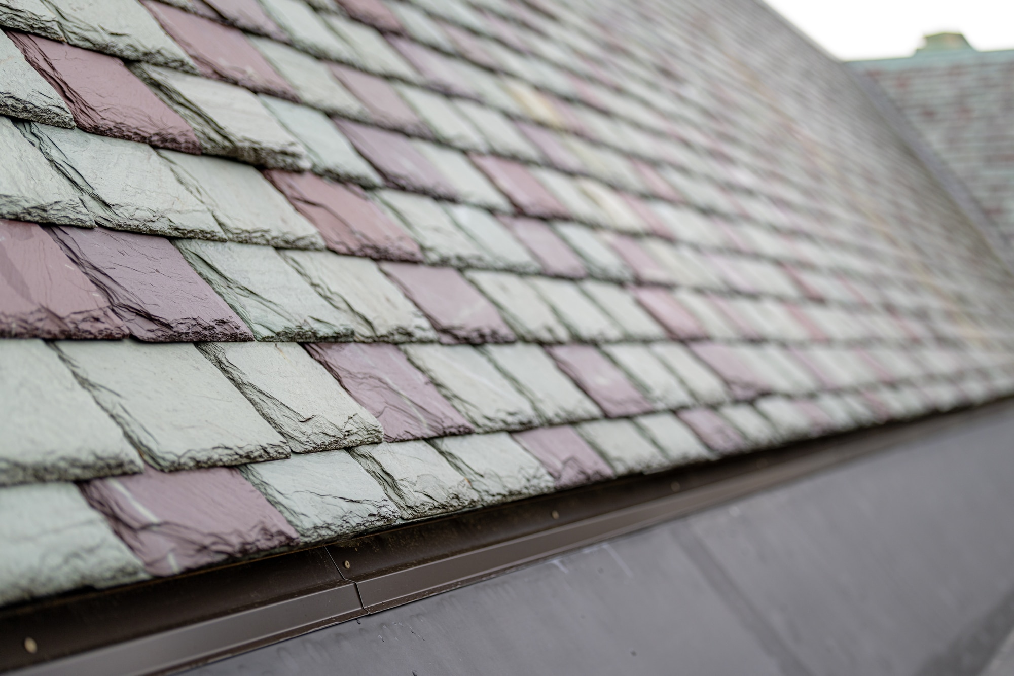 Slate,roofing,tiles,on,a,historic,building.,attractive,,durable,roofing