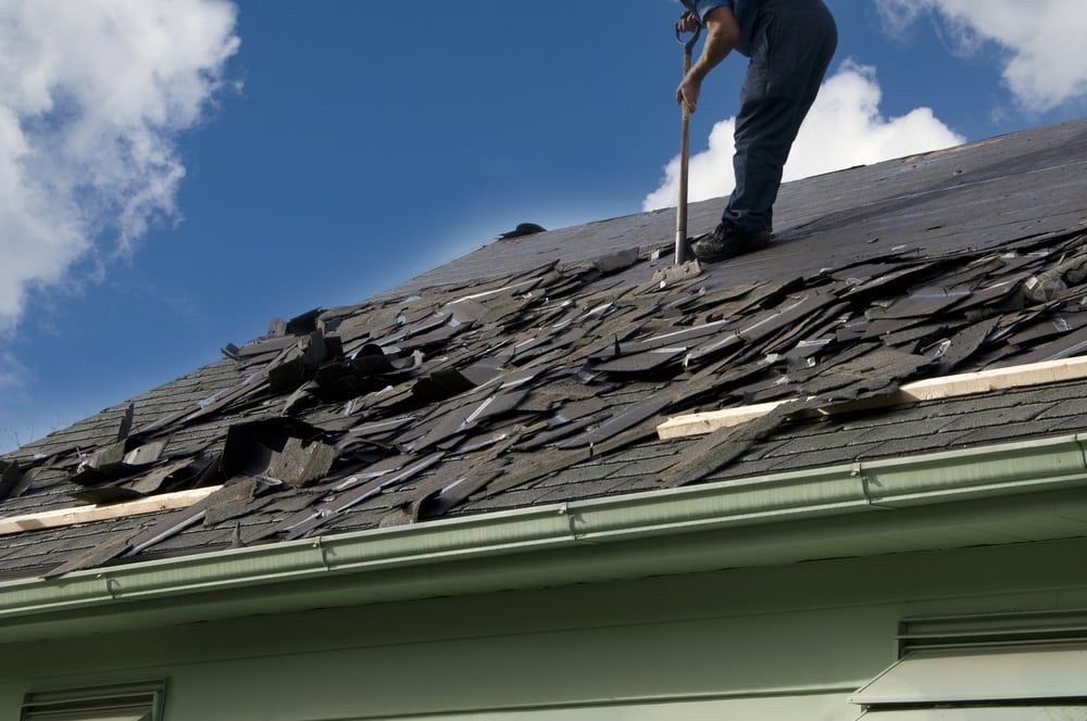 major roof storm damage