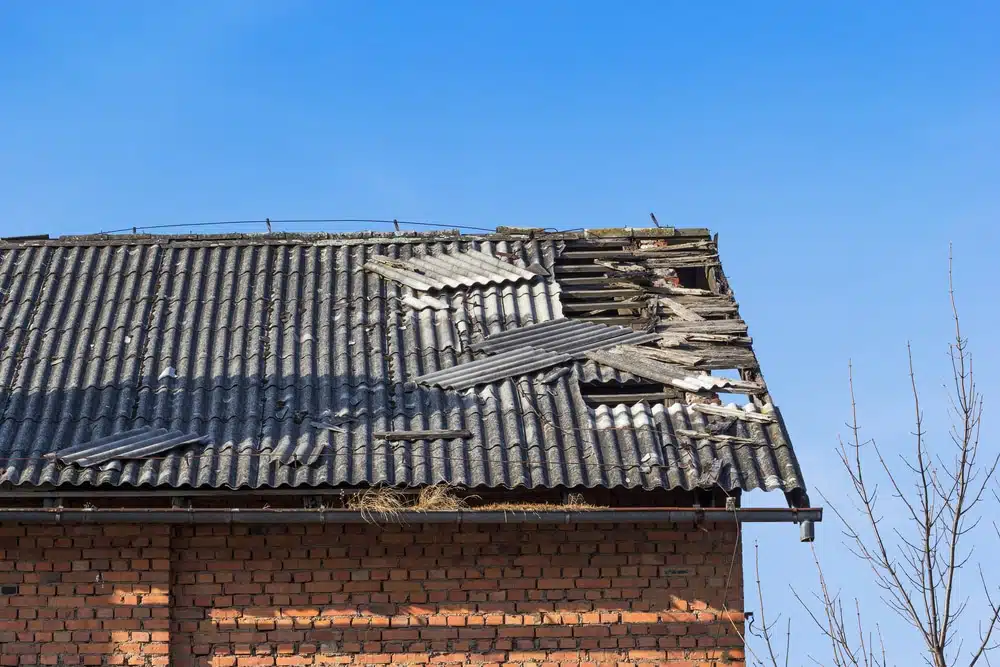 storm damage on roof